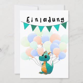 Einladung Kindergeburtstag Drache 招待状