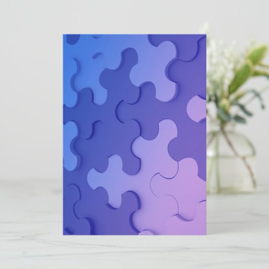 Einladung mit 3 D Effekt Puzzle 招待状 (スタンド正面)