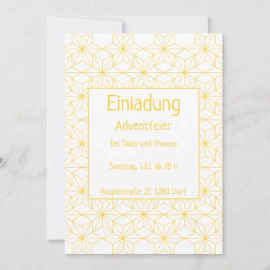 Einladung zu einer Feier, goldene Sterne 招待状 (正面)
