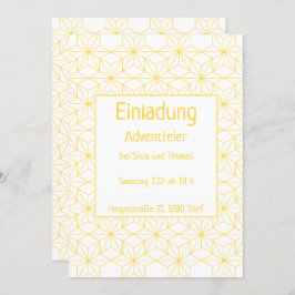 Einladung zu einer Feier, goldene Sterne 招待状