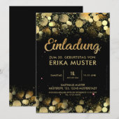 Einladung zum 30. Geburtstag "Goldene Schrift" 案内状 (正面/裏面)