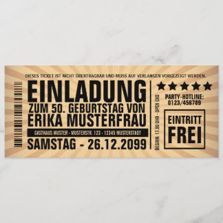 Einladung zum 50. Geburtstag (personalisierbar) 招待状