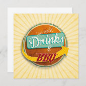 Einladung zum BBQ im 50er-Jahre-Style 招待状 (正面/裏面)