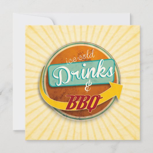 Einladung zum BBQ im 50er-Jahre-Style 招待状 (正面)