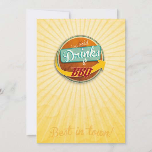 Einladung zum BBQ im 50er-Jahre-Style 招待状 (正面)