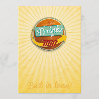 Einladung zum BBQ im 50er-Jahre-Style 招待状