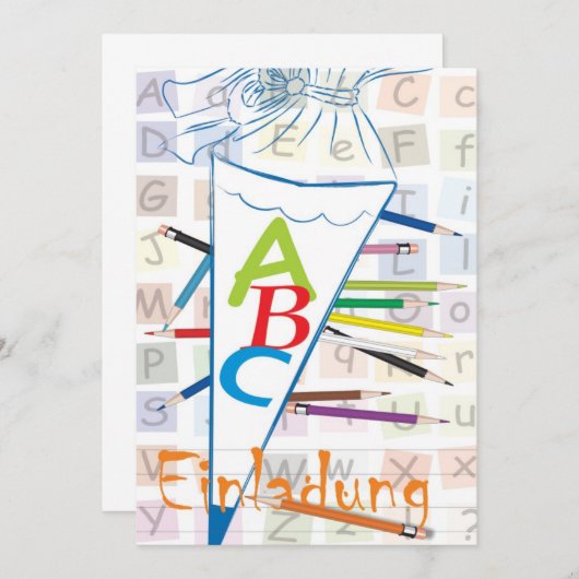Einladung zum Schulanfang 招待状 (正面/裏面)