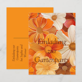 Einladung zur Gartenparty Retro 1970er Stil インビテーションポストカード