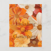 Einladung zur Gartenparty Retro 1970er Stil インビテーションポストカード (正面)