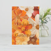 Einladung zur Gartenparty Retro 1970er Stil 招待状 (スタンド正面)