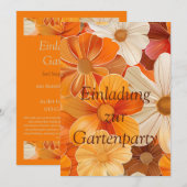 Einladung zur Gartenparty Retro 1970er Stil 招待状 (正面/裏面)