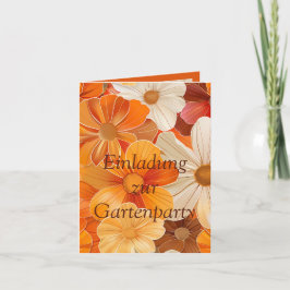 Einladung zur Gartenparty Retro 1970er Stil 招待状