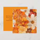 Einladung zur Gartenparty Retro 1970er Stil 招待状 (正面/裏面)