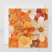 Einladung zur Gartenparty Retro 1970er Stil 招待状 (正面)