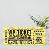 Einladungen zum 40. Geburtstag (“VIP”) 招待状 (スタンド正面)