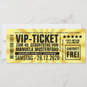 Einladungen zum 40. Geburtstag (“VIP”) 招待状 (正面)