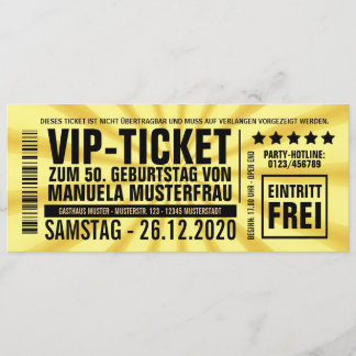 Einladungen zum 50. Geburtstag (“VIP”) 招待状