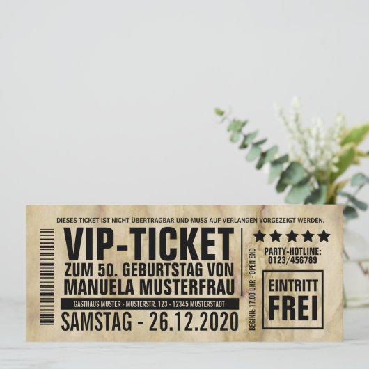 Einladungen zum Geburtstag (“VIP”) 招待状 (スタンド正面)