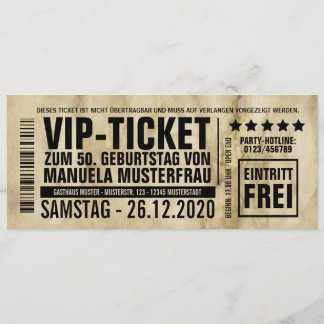Einladungen zum Geburtstag (“VIP”) 招待状