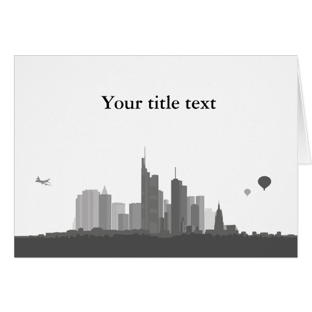 Einladungskarte mit Frankfurt Skyline. (正面横)