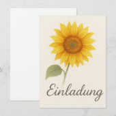 Einladungskarte mit strahlender Sonnenblume 招待状 (正面/裏面)