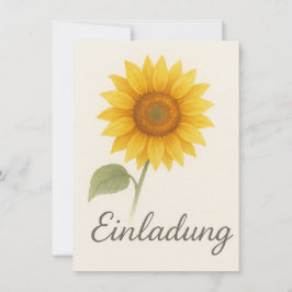 Einladungskarte mit strahlender Sonnenblume 招待状