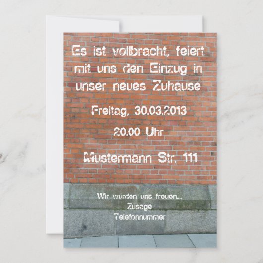 Einladungskarte zur Einweihung 招待状 (裏面)