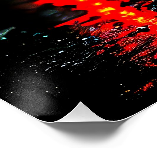 Einsame Anmut in Rot - Frau im Regen ポスター (コーナー)