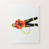 EinsatzkleidungのFeuerwehrmann ジグソーパズル (縦)