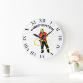 Einsatzkleidung Grosse WanduhrのFeuerwehrmann ラージ壁時計 (ホーム)