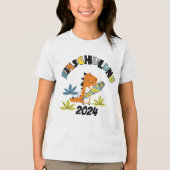 Einschulung 2026 - Dino mit Schultüte トライブレンドTシャツ (正面)