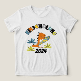 Einschulung 2026 - Dino mit Schultüte トライブレンドTシャツ