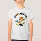 Einschulung 2026 - Dino mit Schultüte トライブレンドTシャツ (正面)