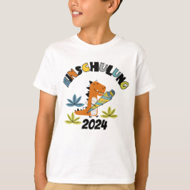 Einschulung 2026 - Dino mit Schultüte  Tシャツ