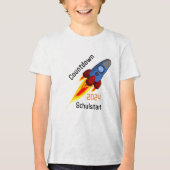 Einschulung - Countdown Schulstart 2026 - Rakete | トライブレンドTシャツ (正面)