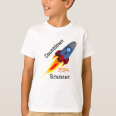Einschulung - Countdown Schulstart 2026 - Rakete | Tシャツ (正面)