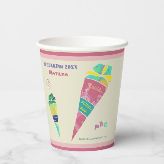 Einschulung Feier Schulkind Einschulungsfeier 2024 紙コップ (裏面)