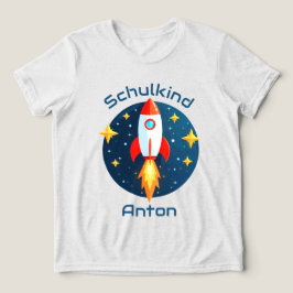 Einschulung - Rakete gelbe Sterne - Schulkind | トライブレンドＴシャツ