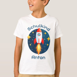 Einschulung - Rakete gelbe Sterne - Schulkind | Tシャツ