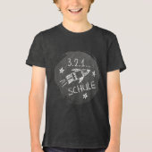Einschulung - Schulanfang - Rakete auf Tafel | トライブレンドTシャツ (正面)