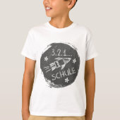 Einschulung - Schulanfang - Rakete auf Tafel | Tシャツ (正面)