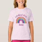 Einschulung Schulkind 2026 - Sternchen Regenbogen  Tシャツ (正面)