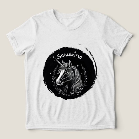 Einschulung - Schulkind - Einhorn mit Sternchen | トライブレンドTシャツ (デザイン正面)
