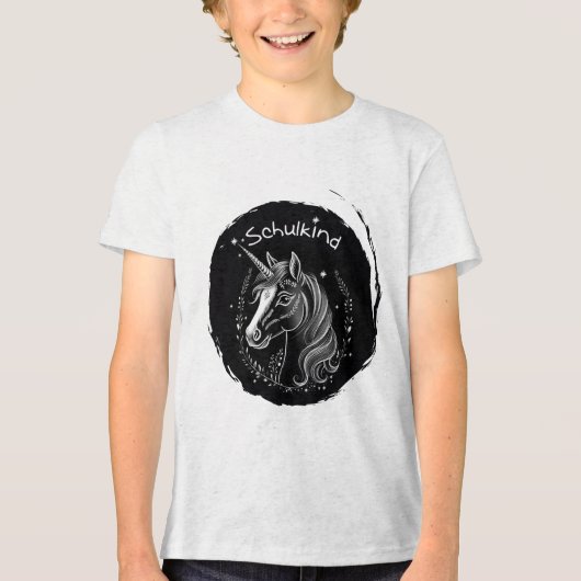 Einschulung - Schulkind - Einhorn mit Sternchen | トライブレンドTシャツ (正面)