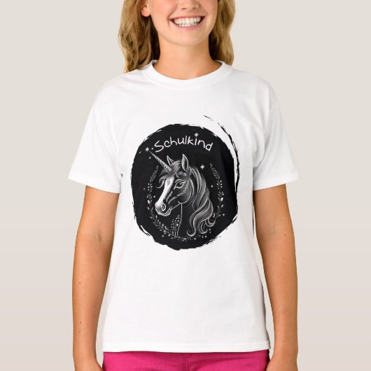 Einschulung - Schulkind - Einhorn mit Sternchen | Tシャツ (正面)