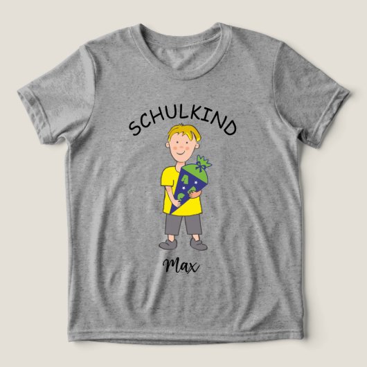 Einschulung Schulkind - Junge mit Schultüte 1 | トライブレンドTシャツ (デザイン正面)