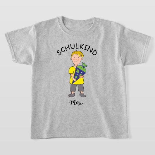 Einschulung Schulkind - Junge mit Schultüte 1 | Tシャツ (レイダウン)