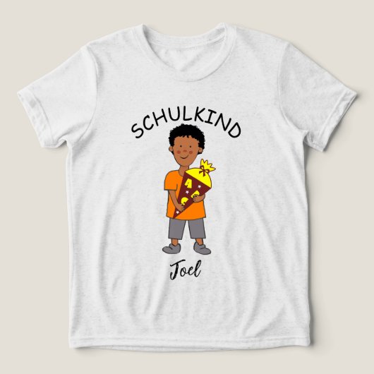 Einschulung Schulkind - Junge mit Schultüte 2 | トライブレンドＴシャツ (デザイン正面)