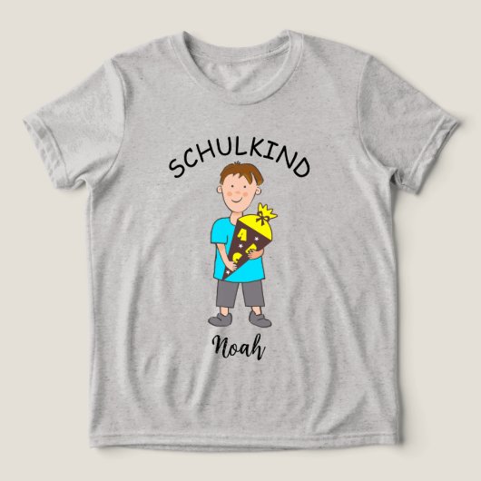 Einschulung Schulkind - Junge mit Schultüte 3 | トライブレンドTシャツ (デザイン正面)