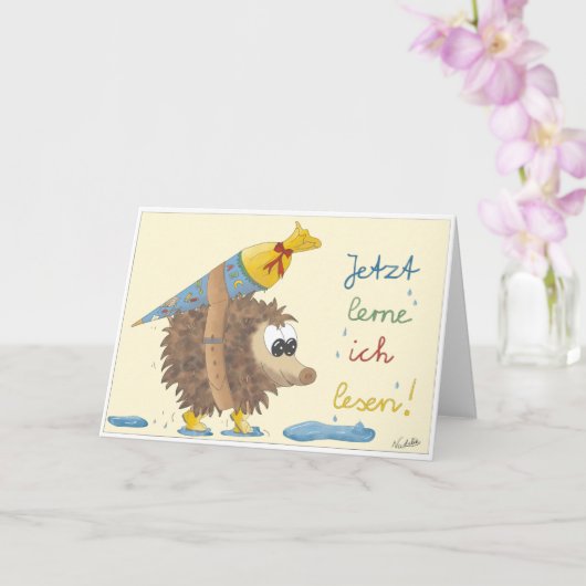 Einschulungskarte – liebevoll handgezeichnet  カード (蘭)